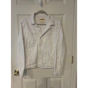 LAgence White Denim Jacket M Womens Cotton Blend Casual Button-Front